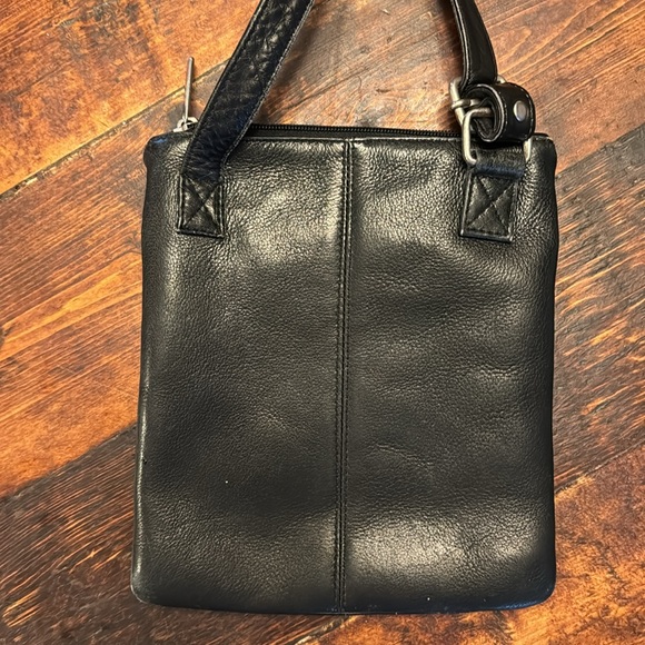 Vintage Genuine Leather Crossbody Black Bag Made in Columbia - Picture 3 of 12